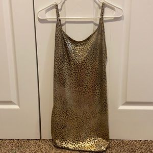 Gold cheetah print dress